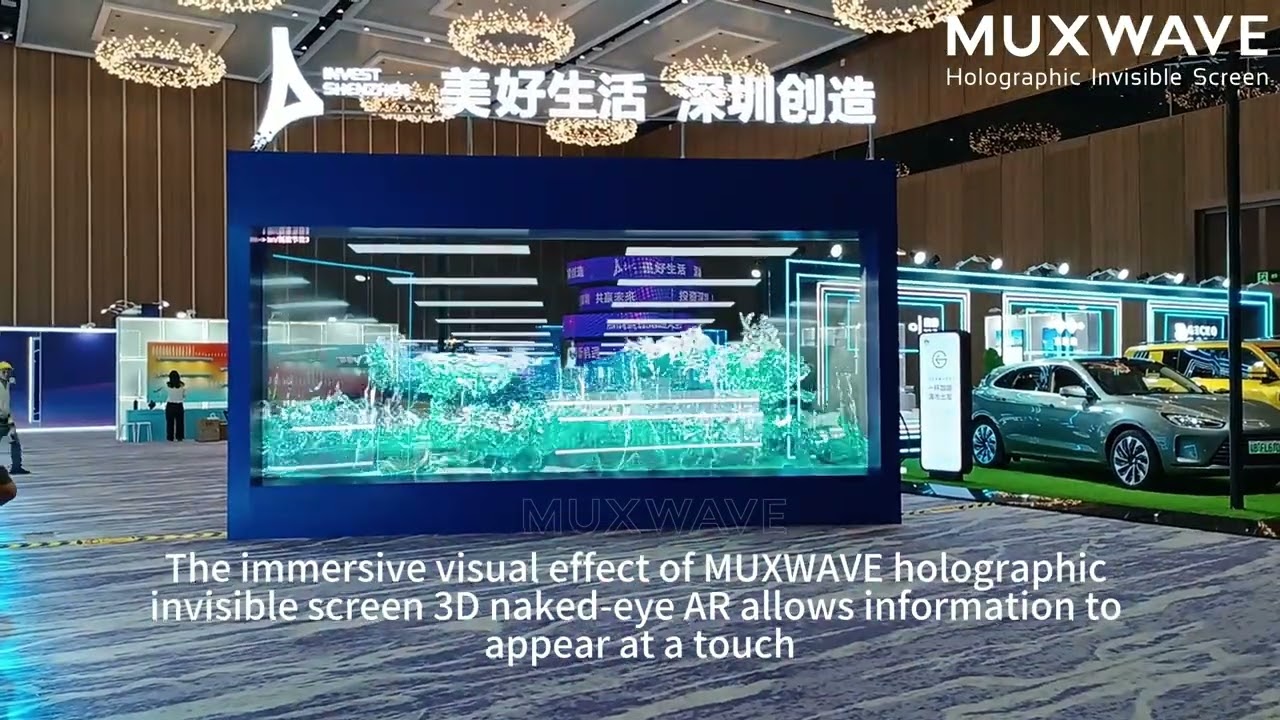 MUXWAVE holographic invisible screen, invisible vision, holographic future.