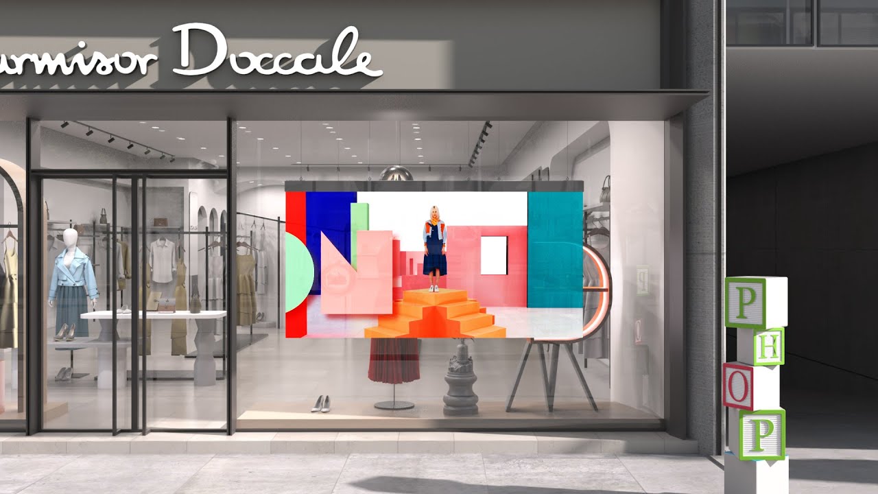 Make your retail windows stand out with the MUXWAVE holographic invisible poster screen