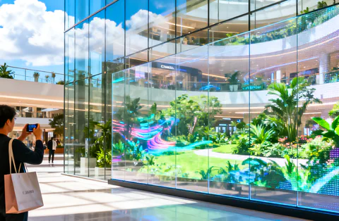 shopping center transparent LED screen