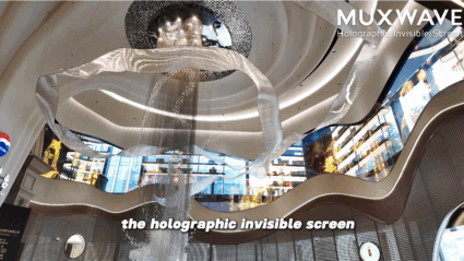 cases of using holographic led screen in moutai gallery