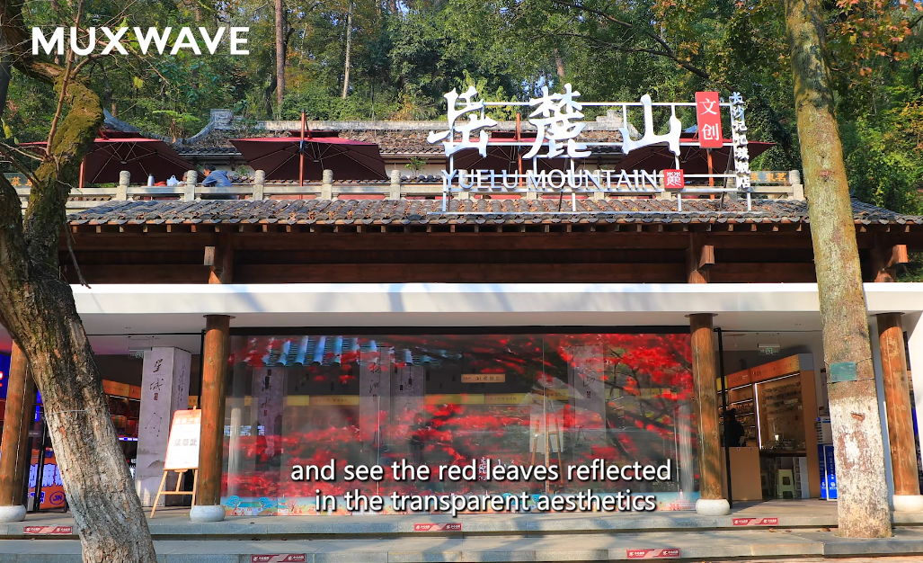 ケーススタディMUXWAVE透過型LEDディスプレイの成功事例 1 岳麓山におけるLEDフィルムスクリーンの使用例